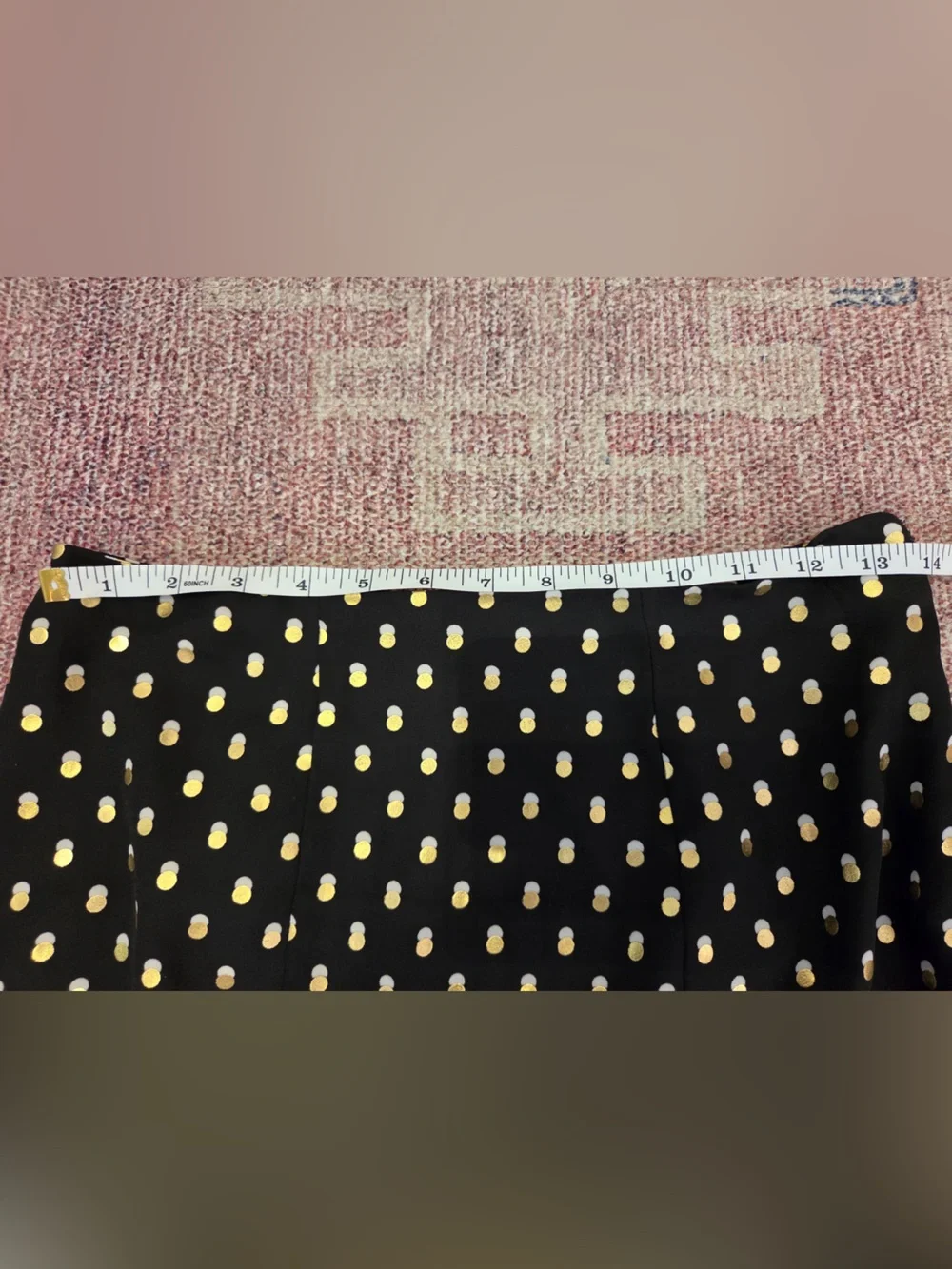 Who what wear gold polka dot midi skirt A line fit and flare size 6